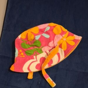 Colorful Floral Baby Bucket Hat - Pink, Orange, Green